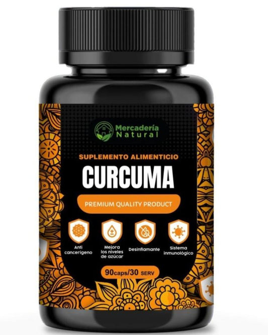 Suplemento Natural de Cúrcuma con Pimienta Negra y Kion - 90 Cápsulas de 500 mg